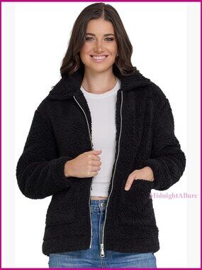 Oversized Sherpa Jacket Women's Winter Coat Faux Fur Fleece Plus Size XS-3X